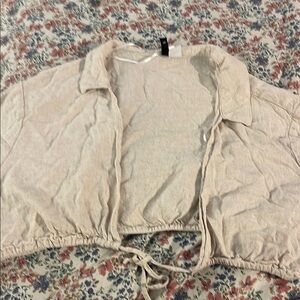 H&M Beige Divided Cropped Drawstring Jacket
